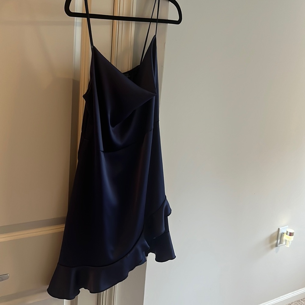 Pretty little thing medium navy blue mini dress